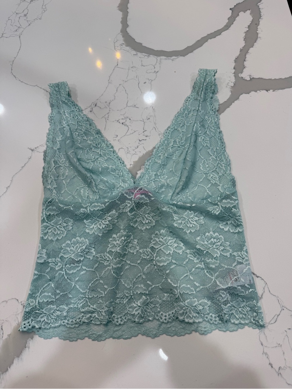 Edikted Lace Going Out Top Teal
